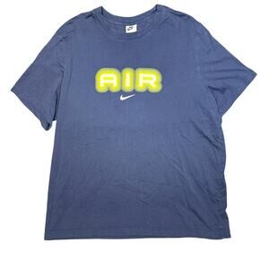 Nike Air T-Shirt XXL Blue Neon Graphic Swoosh Short Sleeve Streetwear